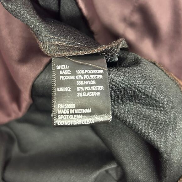 NWT Muse by Marchesa Velvet Peplum Top 12 Ristretto Brown Floral Applique $179 - Picture 10 of 10